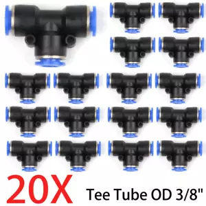20x Tee Union 10mm 3/8" Tee Union Pneumatic Push Connector Air Line Fittings - Picture 1 of 7