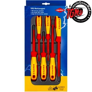 Knipex 6pc Slim Screwdriver Set 1000V VDE Insulated Screwdriver Set 002012V02 - Picture 1 of 5