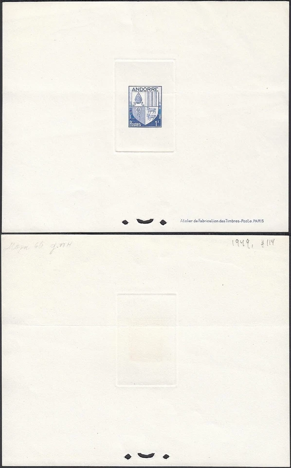 Andorra 1949 - Andorra francesa - Prueba de lujo. Mi Nr.:102.Solo 200 emitidos (EB) MV-16797 Foto 1 de 1