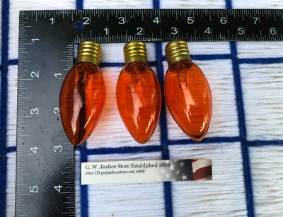 BOXof 3 NEW C9 AMBER transparent orange 7w CHRISTMAS LIGHT bulb extrasSHIP$0.07* - Image 1 of 4