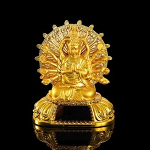 Battery/Solar Prayer Wheel Buddha Guan Yin Kwan-yin Bodhisattva Car/Table/Window - Bild 1 von 6
