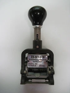 Vintage Bates Numbering Machine 7 wheels, style F - Picture 1 of 4