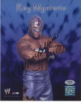 Rey Mysterio WWE WWF Champion Superstar signed 8x10 photo PSA/DNA auto - Image 1 of 2