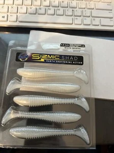 Kalins Sizmic Shad 4.8 High vibration paddle tail white crystal - Picture 1 of 3