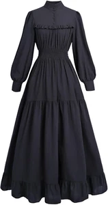 Victorian Dress for Women Long Sleeve Edwardian Dress Renaissance Costume - Picture 1 of 12