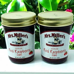 Mrs. Miller's Seedless Red Raspberry Jams, 2 Pack, 9 oz Glass Jars - Picture 1 of 5