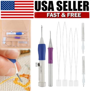 DIY Punch Needle Embroidery Pen Set Magic Sewing Craft Kit Stitching Tool - Picture 1 of 7