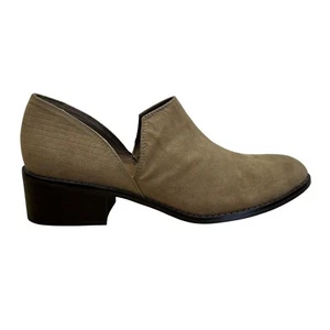Xappeal Gemini Women’s Taupe Faux Suede Slip-On Block Heel Ankle Shoes Size 10 - Picture 1 of 8