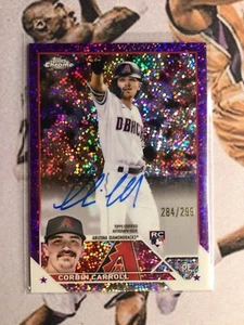 2023 Topps Chrome Corbin Carroll Purple Speckle Rookie Refractor Auto /299 RC - Picture 1 of 2
