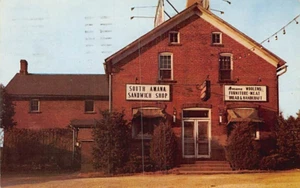 Postkarte IA: South Amana Sandwich Shop, Amana, Iowa, verschickt 1958 - Bild 1 von 2
