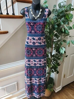 Stella Tweed Women Blue Polyester Scoop Neck Sleeveless Long Maxi Dress Size XL - Imagem 1 de 4