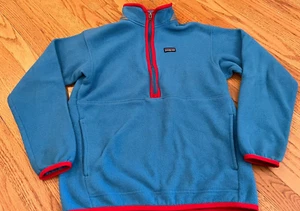 VTG 90s Patagonia Blue Synchilla Fleece Pullover Marsupial Kids Boys Large (12) - Picture 1 of 19