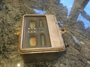 Old vintage hot rod rat rod speedometer tachometer combination square gage dash  - Picture 1 of 8