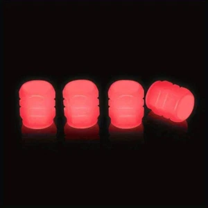 4pcs Vibrant Glow-in-the-Dark Valve Caps Car Tyre Valve Caps Luminous RED (T72) - Picture 1 of 2