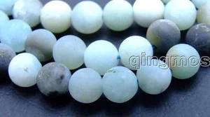 6mm Round Frost Mix Natural Amazonite Loose Beads for Jewelry Making String 15" - Picture 1 of 22