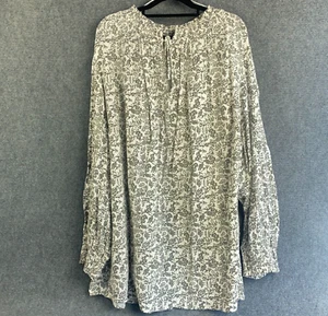 Belle Curve Top Womens Plus Size 20 + Floral Print Long Sleeve Peasant Blouse - Picture 1 of 11