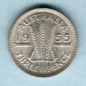 Australia. 1955 Threepence.. Prooflike BU - Picture 1 of 4