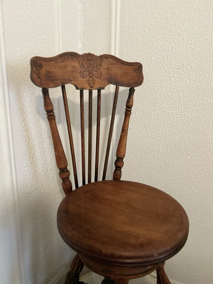 Silla de piano victoriana antigua Foto 1 de 4