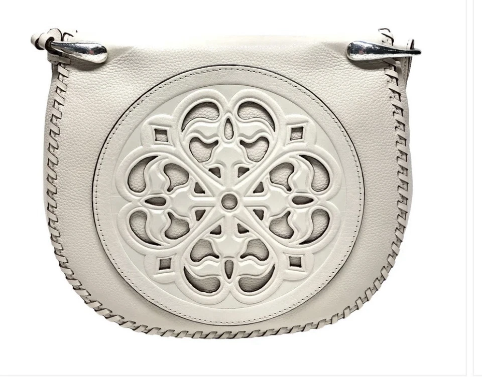 Bolso Bandolera Brighton Ferrara GISELLA 3D Medallón Sillín Blanco Marfil Foto 1 de 4