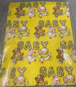 Vintage Baby Vergissmeinnicht amerikanische Grüße Geschenkpapier Bär Ente Elefant - Bild 1 von 3