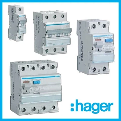 Hager LS Leitungsschutzschalter, Fehlerstromschutzschalter, 1/3P MBN MCN CDA