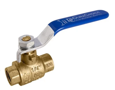 DURACHOICE 1/4" Lead-Free Brass Ball Valve Full Port, UL FM CSA