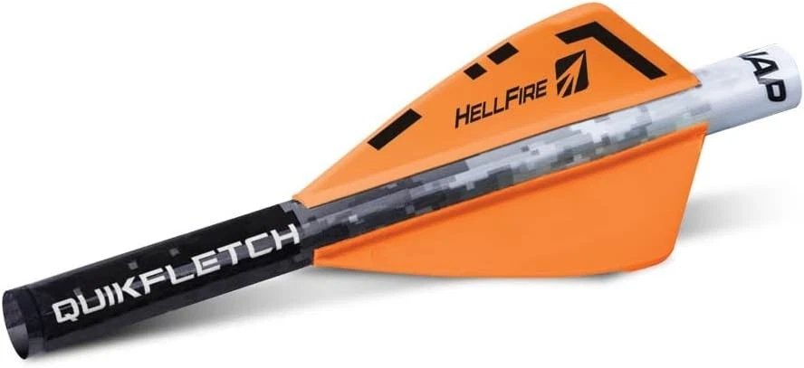 Novos produtos de tiro com arco Quickfletch 2" Hellfire Fletching laranja/branco - Imagem 1 de 1