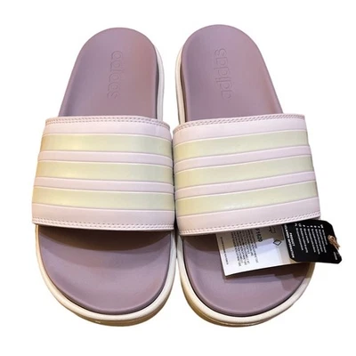 Sandalias Adidas Para Mujer Adilette Plataforma Deslizable Malva/Figura/Blanco Talla 10 Nuevas Foto 1 de 4