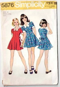 Short Front Button Dress Simplicity 8530 Pattern 1970's VTG Fashion Sz 10 CC - Picture 1 of 2