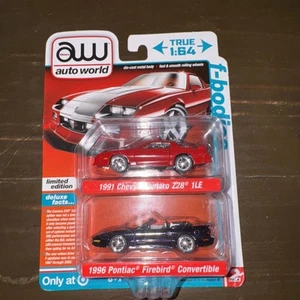 Auto World 1:64 Ultra Red CHASE 2er Pack F-Bodies Chevy Camaro & Pontiac Firebird - Bild 1 von 6