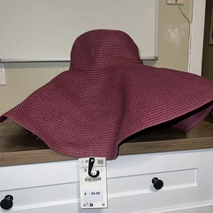 Sombrero de sol de verano Zara púrpura ala ancha pequeño - Imagen 1 de 5