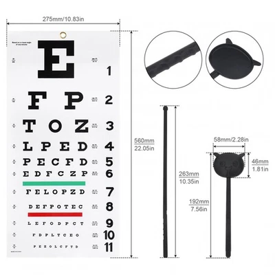 Eye Chart & Eye Exam Tools Eye Testing 20 feet 22x11 Inch Wall Chart - Image 1 of 4