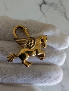 Hermes Cadena Pegaso Caballo Motivo Bolso Dije Cerradura Oro 250725 - Imagen 1 de 15