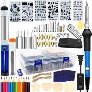 Wood Burning Kit 95pcs, Soldering Pen with Adjustable On-Off Switch Control T... - Picture 1 of 7