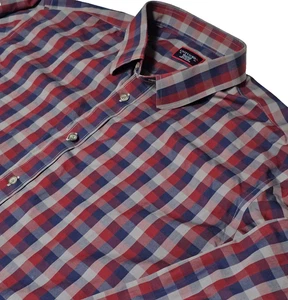 UNTUCKit Oberhemd Herren Größe XXL Regular Fit Rot Blau Langarm Baumwolle - Bild 1 von 6