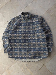 Vintage Cabela's Legendary Quality Blue Chamois Flannel Southwestern Shirt L - Picture 1 of 9