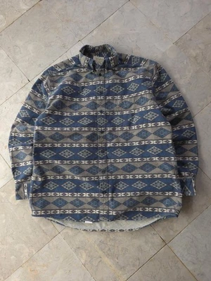 Vintage Cabela's Legendary Quality Blue Chamois Flannel Southwestern Shirt L - Image 1 of 4