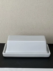 Mainstays Glazed Stoneware Covered Butter Dish White - Picture 1 of 11