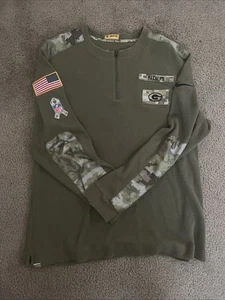 Nike XL On Field Issued 1/4 Zip Waffle Knit Henley Green Bay Packers. - Picture 1 of 8