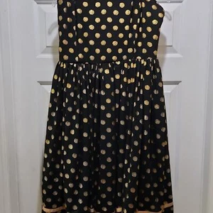 Modcloth Geode Black and Gold polka dot Dress Size XL - Picture 1 of 11