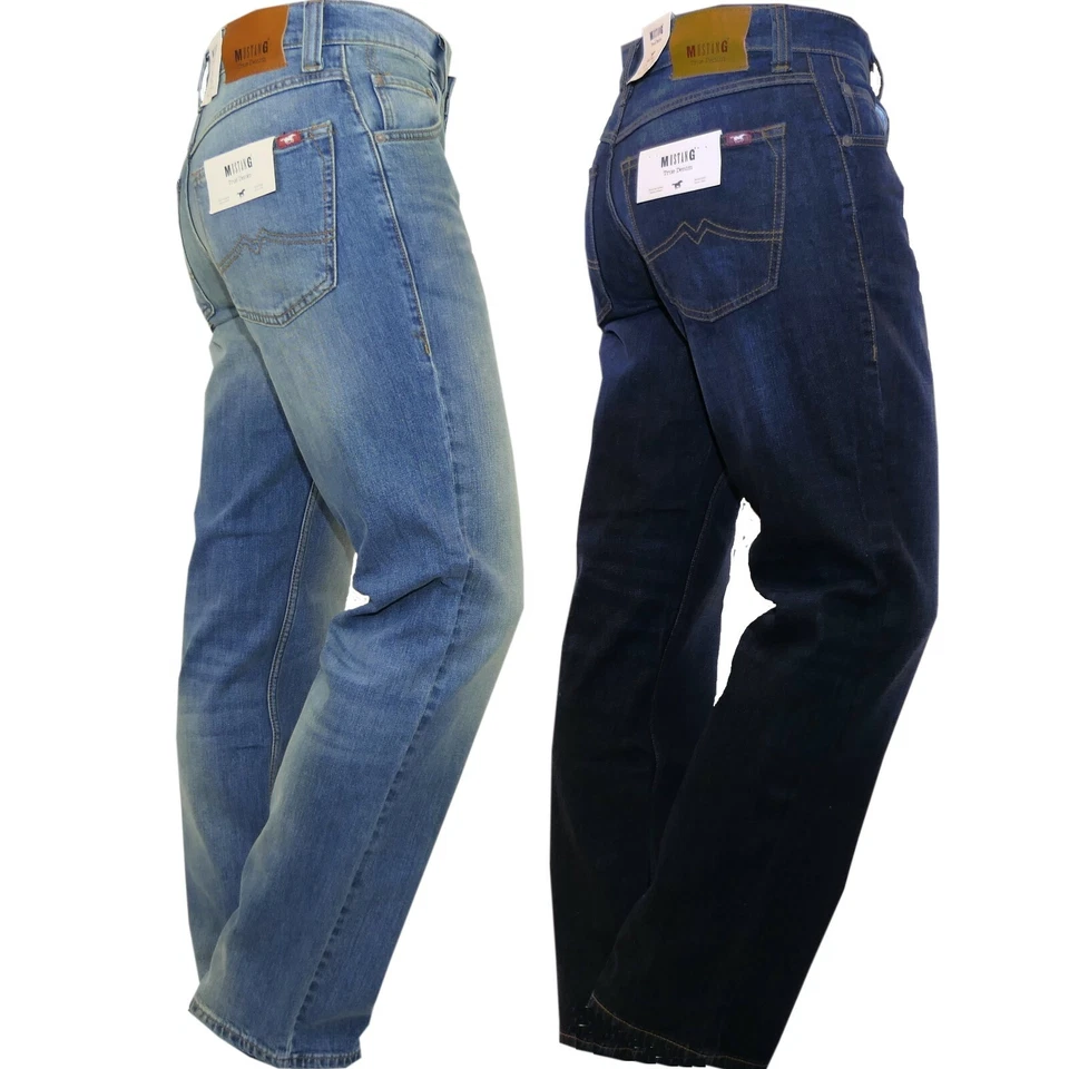 Vaqueros de hombre Mustang Big Sur holgados pierna ancha azul oscuro azul claro elásticos