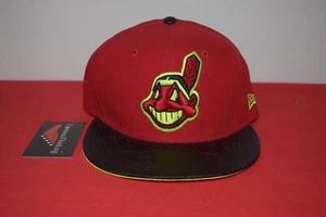MLB New Era Cleveland Indians Chief Wahoo Carbon Fiber RARE Snapback 9Fifty - Picture 1 of 11