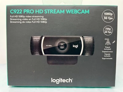  LOGITECH C922 PRO HD STREAM WEBCAM FULL HD 1080P VIDEO STREAMING  - Image 1 of 4