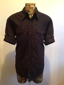 Full Circle Mens Black Short Sleeved Shirt Large L M Medium 41” 42” Chest VGC - Picture 1 of 12