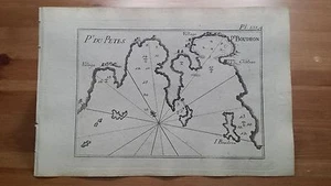 1780 Roux Meucci: Mapa Bodrum "Pt. Du Petes Pt Boudron" (Turchia Turkey Turquia) - Picture 1 of 1