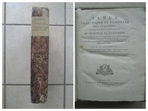 BERGOGNIE : Table analytique JUGEMENS CASSATION RENDUS EN MATIERE CIVILE, 1802. - Picture 1 of 19
