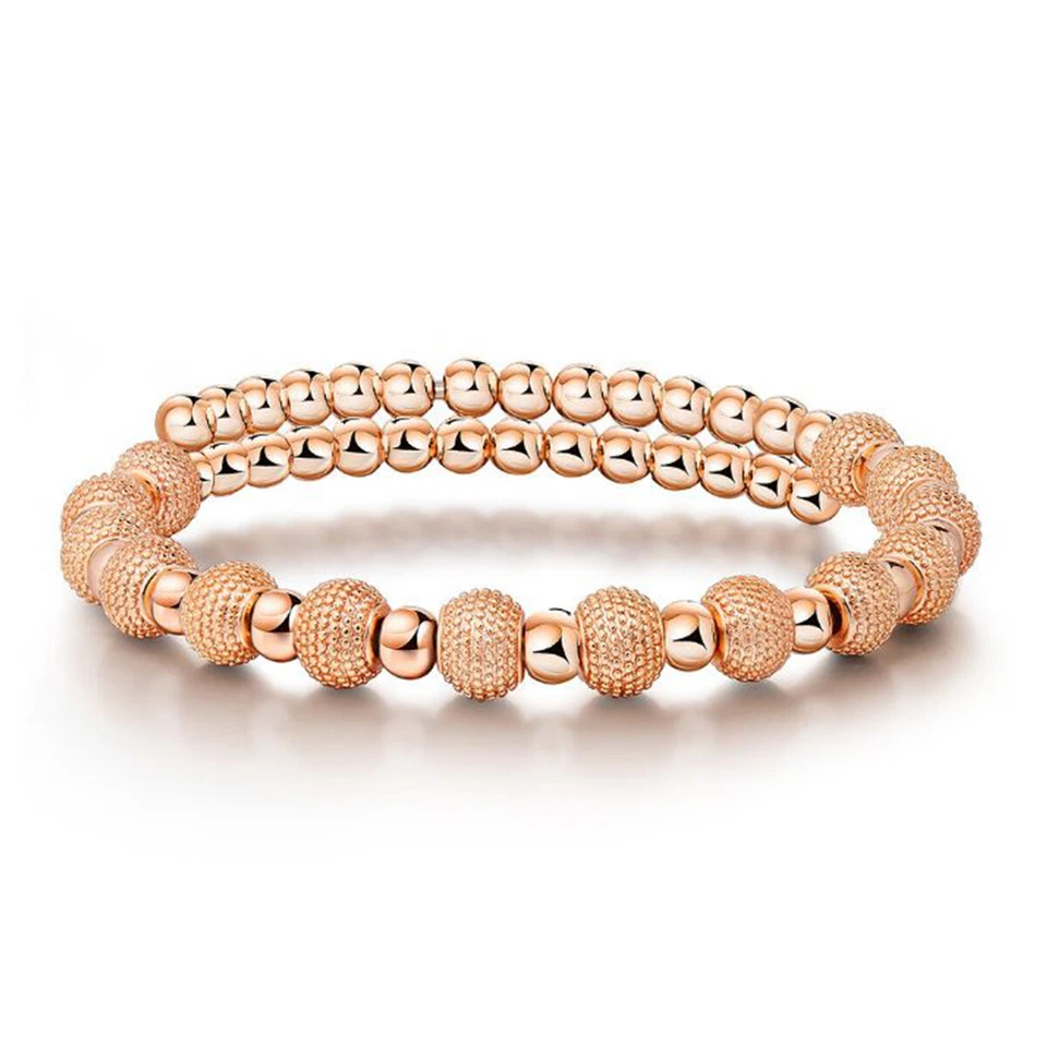 Brazalete Brazalete Mujer Brazalete Ajustable con Cuentas Relleno de Oro 14K Foto 1 de 1