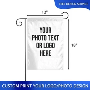 Bandera de Jardín Estampada Personalizada Doble Cara Decoración Casa Bandera 12x18" Cualquier Color Diseño - Imagen 1 de 6
