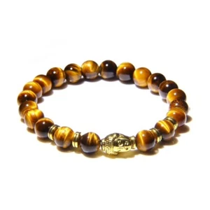 BRACELET OEIL DE TIGRE BOUDDHA OR 4 TAILLES BRACELET - Imagen 1 de 1