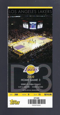 KOBE BRYANT 2009 LOS ANGELES LAKERS NBA FINALS FULL TICKET  - STAPLES CENTER Cover